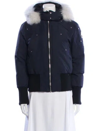 Pre-owned Moose Knuckles Down Jacket In Blue