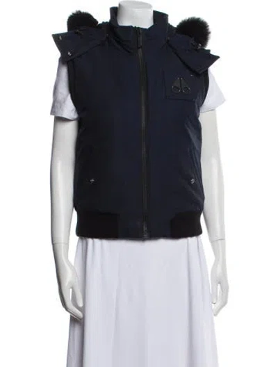 Pre-owned Moose Knuckles Down Jacket In Blue