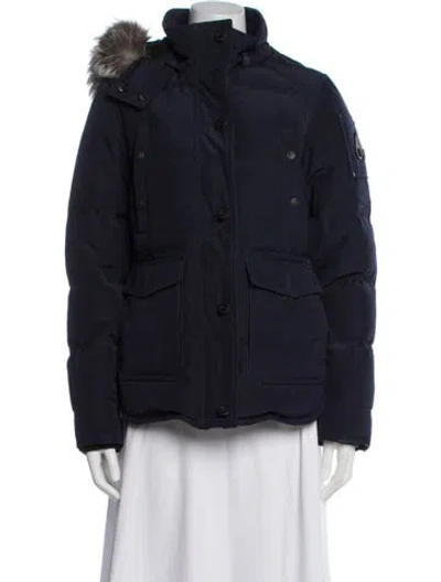 Pre-owned Moose Knuckles Down Jacket In Blue