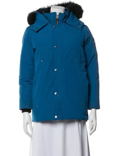 Pre-owned Moose Knuckles Down Jacket In Blue
