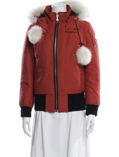 Pre-owned Moose Knuckles Down Jacket In Orange