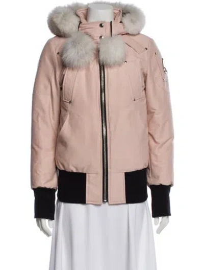Pre-owned Moose Knuckles Down Jacket In Pink