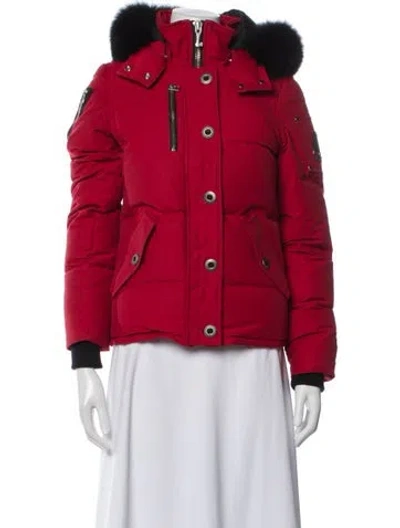 Pre-owned Moose Knuckles Down Jacket In Red