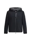 Moose Knuckles Black Reversible Jacket With Hood And Logo Patch On The Sleeve In Tech Fabric Man In Black