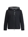 Moose Knuckles Black Reversible Jacket With Hood And Logo Patch On The Sleeve In Tech Fabric Man In Black