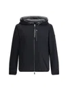 Moose Knuckles Black Reversible Jacket With Hood And Logo Patch On The Sleeve In Tech Fabric Man In Black