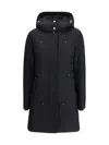 Moose Knuckles Black Recycled Polyester Parka In Black