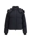 Moose Knuckles Quilted Jacket Removable Hood In Blue