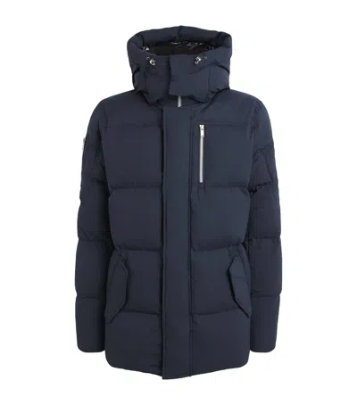 Moose Knuckles Down Shearling-trim 3q Jacket In Blue