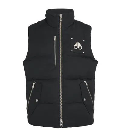 Moose Knuckles Montreal Brand-plaque Cotton-blend-down Vest In Black