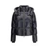 Moose Knuckles Hooded Padded Quilted Jacket With Zip Pockets In Black