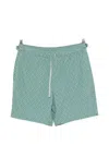 Moose Knuckles Drawstring Patterned Swim Shorts In Green