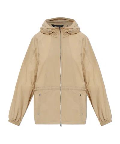 Moose Knuckles Drawstring Waist Hooded Jacket In Brown