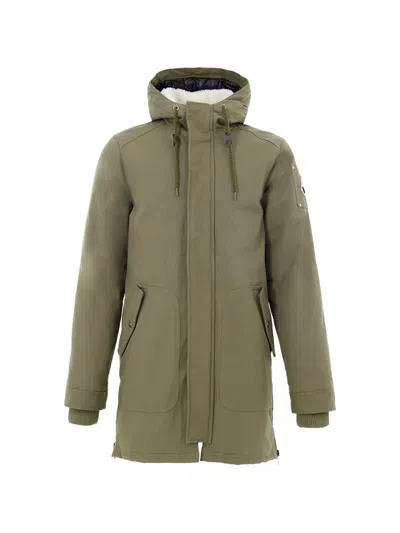 Moose Knuckles Jacket Green Parka Long Fabric With Tasconi