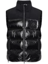 Moose Knuckles Victory Peak Black Nylon Blend Vest In Schwarz