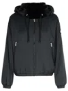 Moose Knuckles Down Jacket With Hooded Elasticated Cuffs In Black