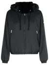 Moose Knuckles Down Jacket With Hooded Elasticated Cuffs In Black