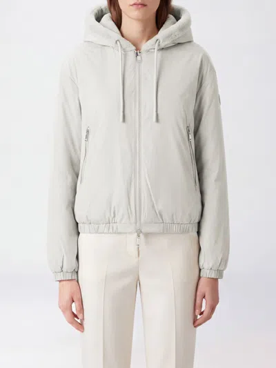 Moose Knuckles Eaton Bunny Reversible Hooded Jacket In Faux Fur In White