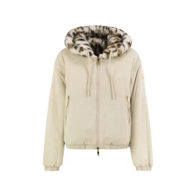 Moose Knuckles Eaton Bunny Reversible Hooded Jacket In Neutral