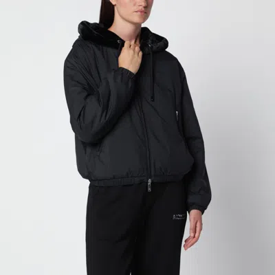 Moose Knuckles Eaton Bunny Reversible Mini Jacket In Black