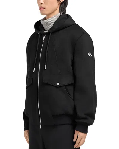 Moose Knuckles Ellington Bomber Jacket With Removable Hooded Insert In Black