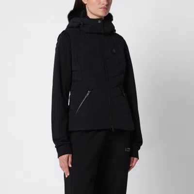 Moose Knuckles Elora Hooded Quilted Gilet In Black