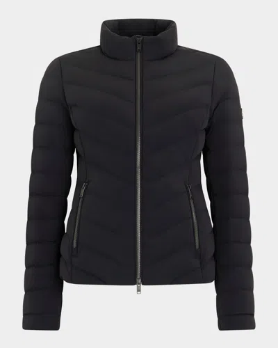 Moose Knuckles Elora Slim Down Puffer Jacket In Black