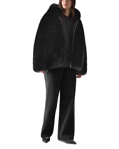 Moose Knuckles Ember Faux Fur Hooded Jacket In Black