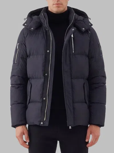 Moose Knuckles Everest 3 Q Hooded Down Jacket In Black