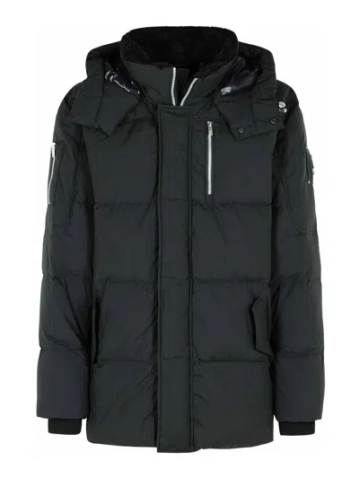 Moose Knuckles Cloud 3q Black Padded Parka In Metal
