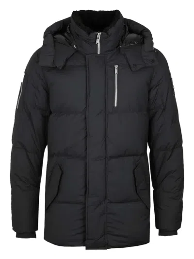 Moose Knuckles Cloud 3q Black Padded Parka In Metal