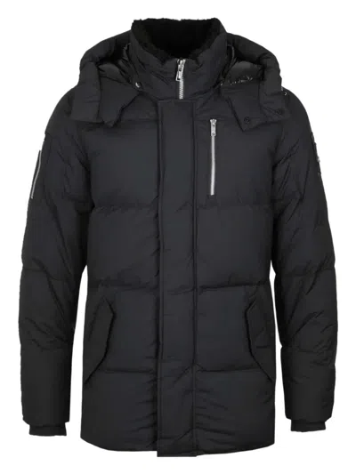 Moose Knuckles Cloud 3q Black Padded Parka In Metal