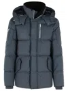 Moose Knuckles Everest 3q Grey Nylon And Cotton Down Jacket In Blue