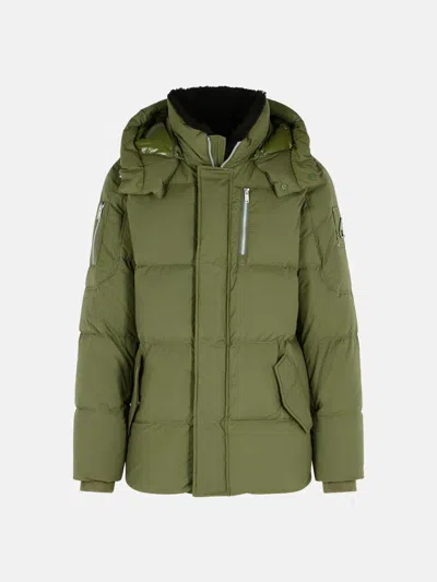 Moose Knuckles 'everest 3q' Nylon And Green Cotton Down Jacket