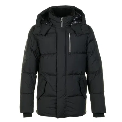 Moose Knuckles Cloud 3q Black Padded Parka In Metal