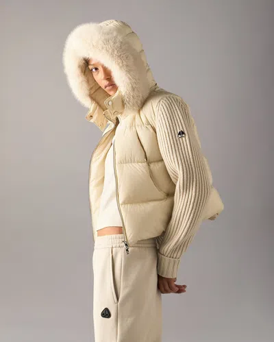 Moose Knuckles Everest Hybrid Down Jacket In Alabaster
