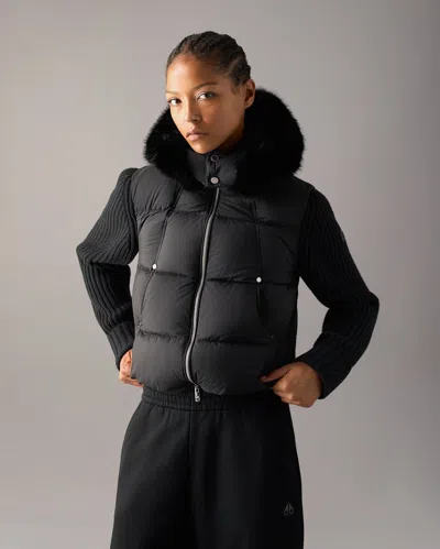 Moose Knuckles Everest Hybrid Down Jacket In Black