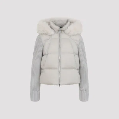 Moose Knuckles Everest Hybrid Hooded Jacket In White