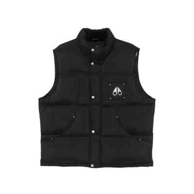 Moose Knuckles Everest Logo-patch Gilet In Black
