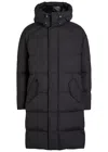 Moose Knuckles Everest Long Shell Puffer Coat In Black