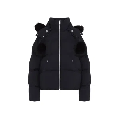 Moose Knuckles Everest Mini Bomber Jacket With Feather-down Warmth In Black