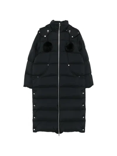Moose Knuckles Everest Pom-pom Hooded Puffer Coat In Black
