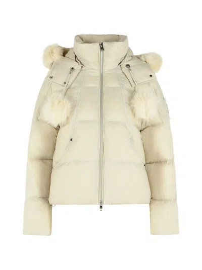 Moose Knuckles Everest Pompom-detail Bomber Jacket In Neutral