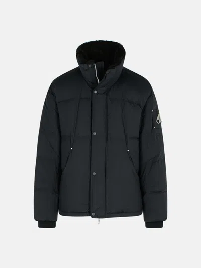 MOOSE KNUCKLES 'EVEREST PUFFER' BLACK COTTON BLEND DOWN JACKET