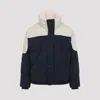 Moose Knuckles Color-block Puffer Jacket With High Collar In Blue