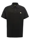 Moose Knuckles Black Polo With Classic Collar And Logo Patch On The Front In Black
