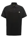 Moose Knuckles Black Polo With Classic Collar And Logo Patch On The Front In Black