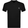 Moose Knuckles Black Polo With Classic Collar And Logo Patch On The Front In Black