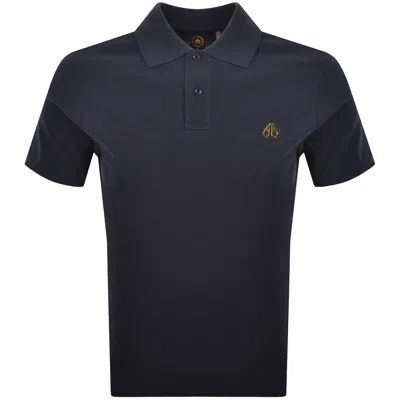Moose Knuckles Everett Gold Polo T Shirt Navy