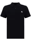 Moose Knuckles Black Polo With Classic Collar And Logo Patch On The Front In Schwarz